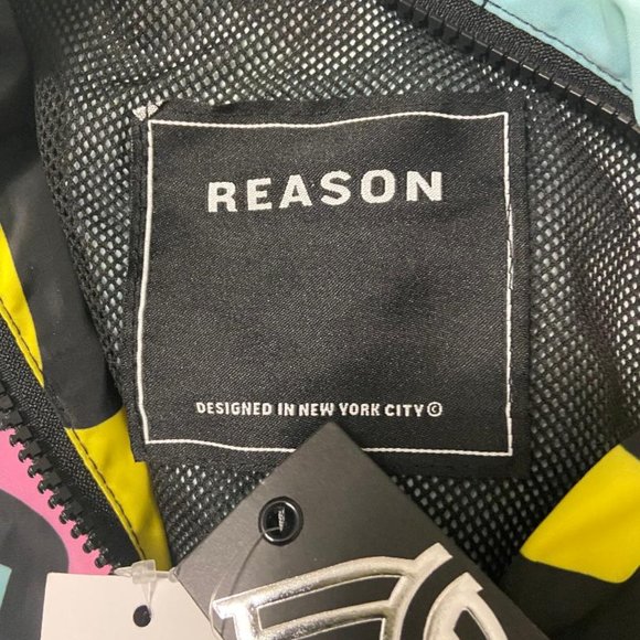 Reason Clothing Relax Half-Zip Allover Y2K Print Anorak Size S - Picture 5 of 6